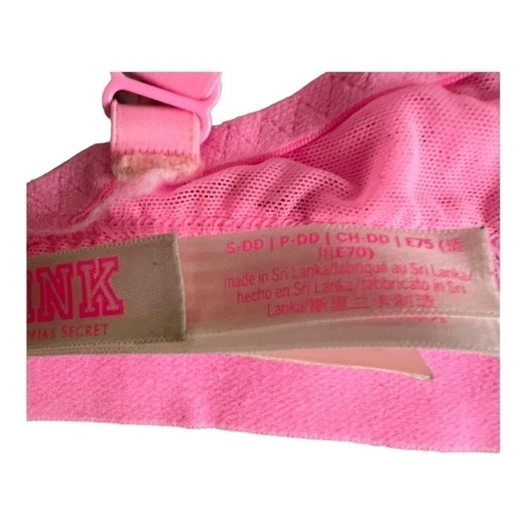 PINK Victoria's Secret Lightly Lined Bralette Size S-DD Adjustable Straps Pink - Picture 5 of 7